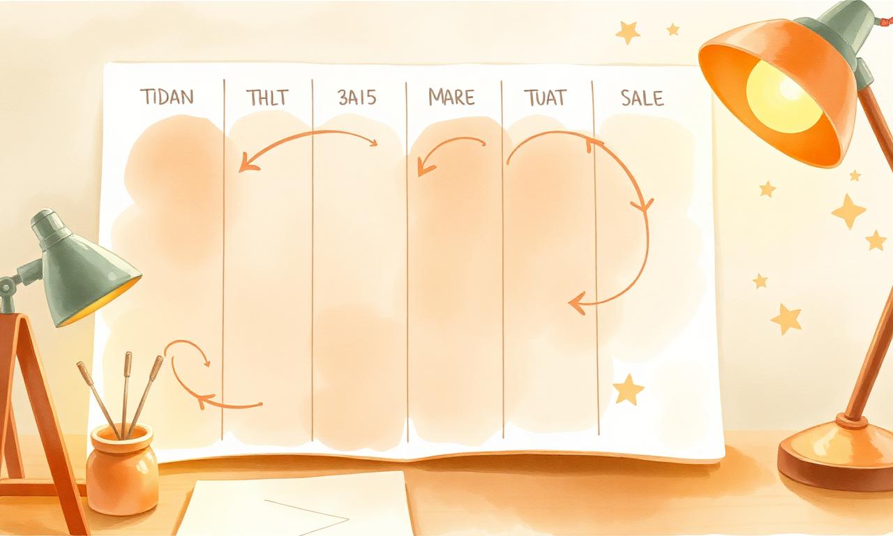 Illustration zur Lerntechnik Wiederholung nach System